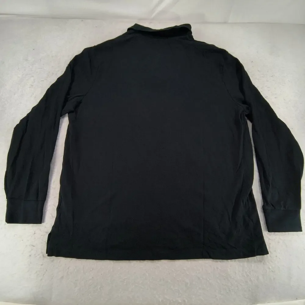 Polo Ralph Lauren Classic Fit Collared Long Sleeve Polo Shirt Mens Size L Black